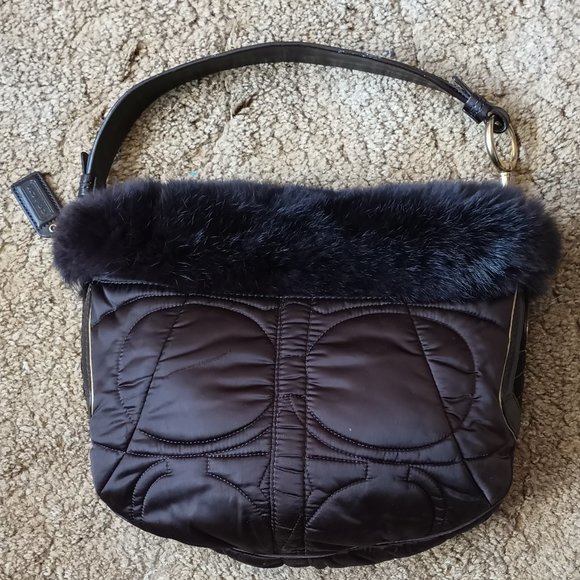 Coach Handbags - Coach Fur Accent Bag